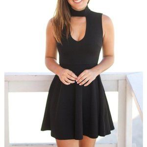 LuLu's mock neck mini dress black size XL